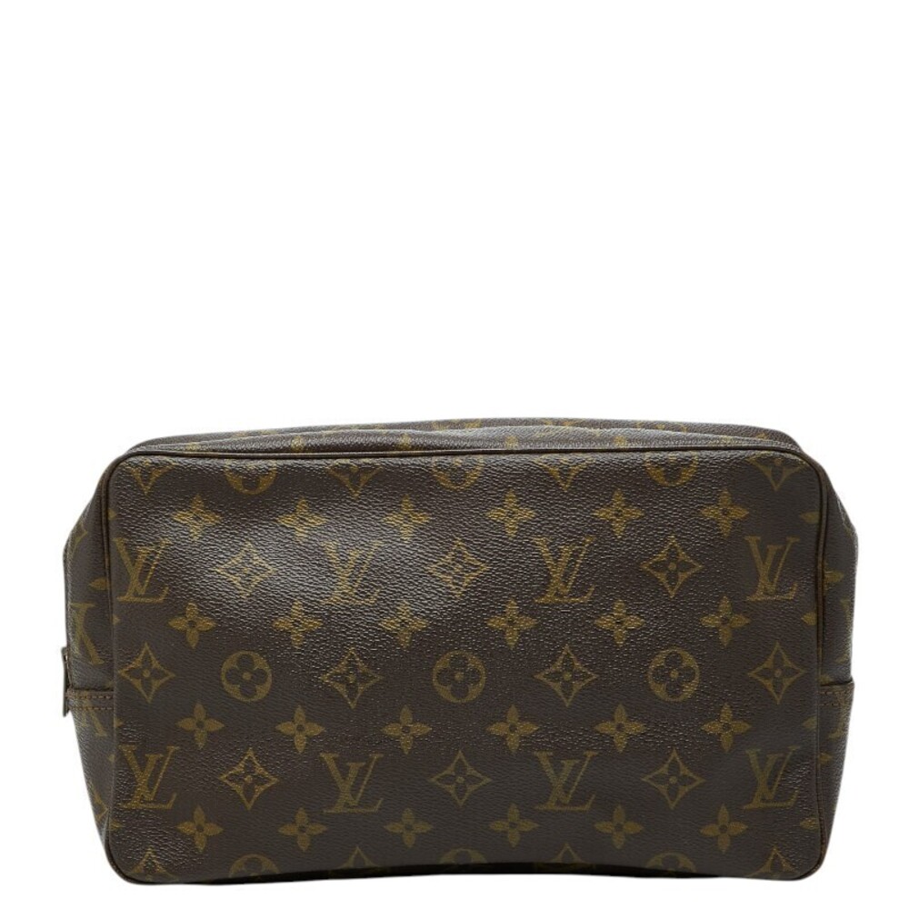 Louis Vuitton Monogram Trousse Toilette Shoulder Bag Brown Leather